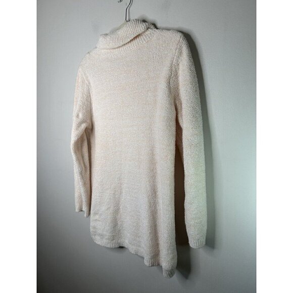 Soft Surroundings Cozy Sweatshirt Pink Cowl Neck Kangaroo Pockets Size Medium - Picture 11 of 12